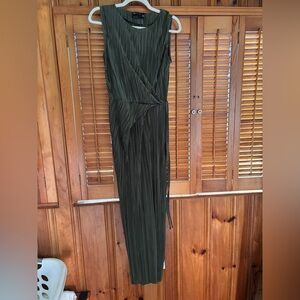 ASOS DESIGN Olive Green Pleated Maxi Dress